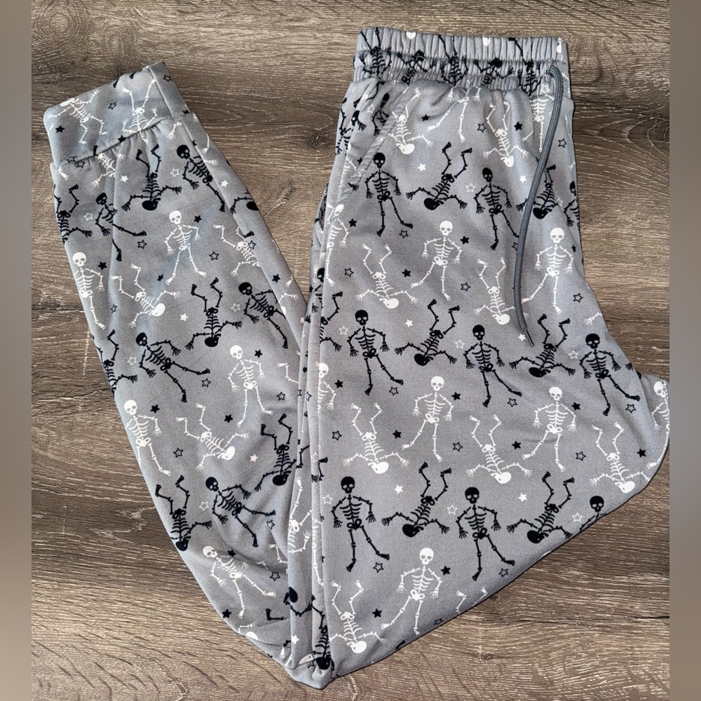 🎃Red Finch, Halloween Fleece Pajama Pant Joggers Pockets And Drawstring,Medium